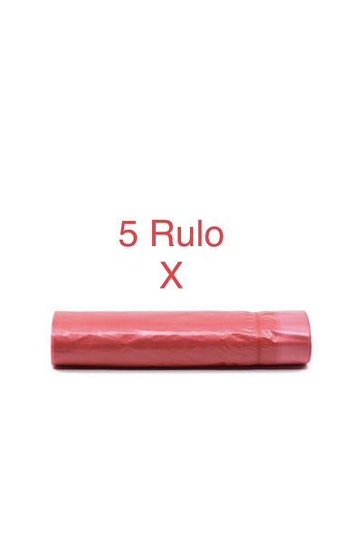 MAXİPACK Drawstring medium size strawberry scented garbage bag 5 rolls 10 pieces 55x60 garbage bags