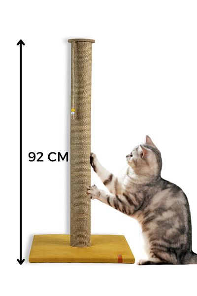 PUGALO 90 Cm Large Cat Scratching Board Long Scratching Board with Catnip Yellow