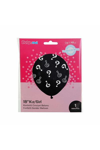 BalonEvi Balloon 2+2 Girl Printed Girl 18" Confetti Balloon