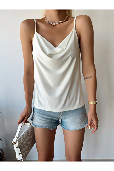 Undeka Store Γυναικεία σατέν μπλούζα με σχοινί Degaje