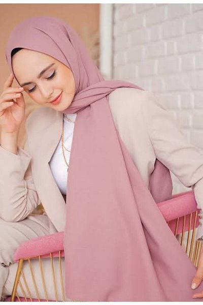 Trablus Hijab Women's Cotton Crash Jazz Shawl Powder