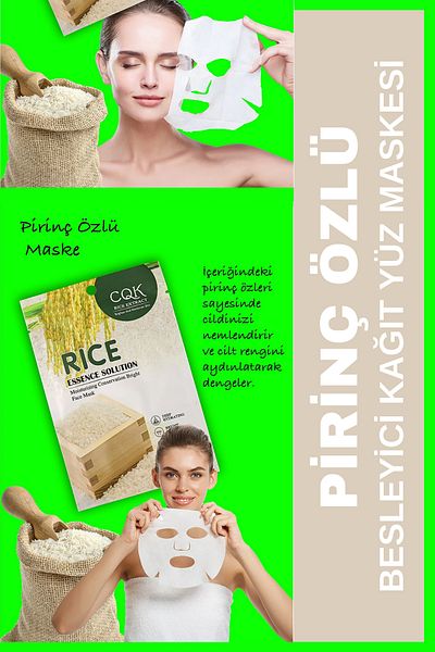QNİAY QniAY Rice Rice Silk Protein Extract Tone Equalizing Rice Face Mask 30ML 1 Piece