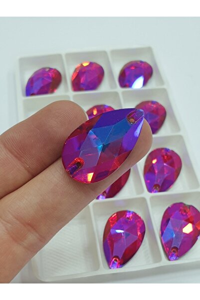 CRYSTALSHOP Кристален шивашки камък - 18*27 мм Drop Siam Ab (24 бр.)