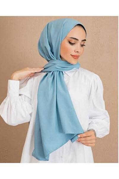 Trablus Tesettür Kadın Pamuk Kraş Cazz Şal Bebe Mavisi