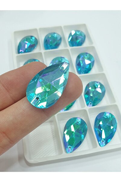 CRYSTALSHOP Piatra de cristal - 18*27 mm Picătură Aqua Ab (24 BUC.)