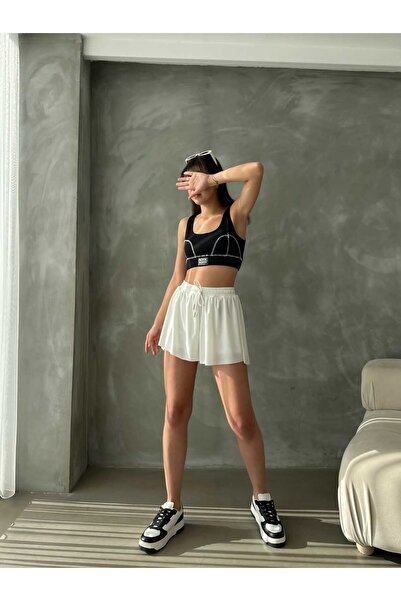 Jeevee Πλισέ Basic διπλό σορτς με κορδόνια