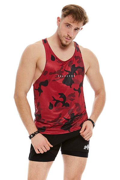 ShapeYou Red Camouflage Men's Fitness Athlete Undershirt