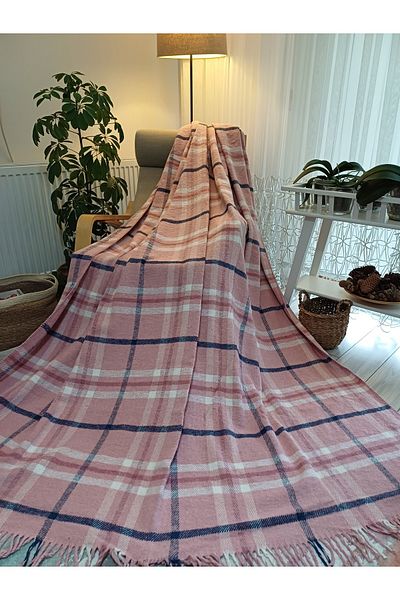 stay with love Skoç Blanket Plain Textured Cotton Blanket Double 180*220 cm