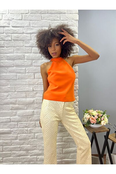 ROZALLİNİ Halter Yaka Bluz