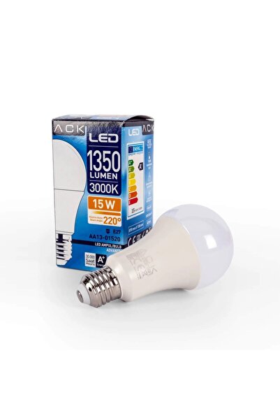 ACK 15 W Led A60 Ampul - Gün Işığı (3000K) - E27 - AA13-01520