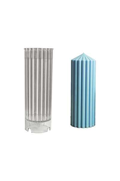 Getshopmini Poli Karbon Mum Kalıbı Mika Mum Kalıbı Silindir Çizgili Büyük Boy...