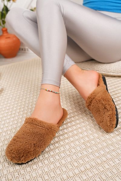 Modafırsat Fur Inside Home Slippers Plush Wool Women's Winter Slippers Guest Dowry Bundle Bridal Slippers