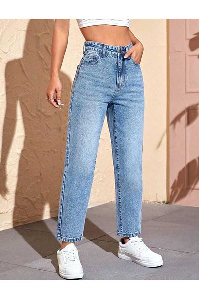 Trn JNS Blugi confortabili Blue Snow Wash Lycra Mom