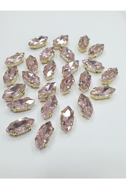 CRYSTALSHOP Шивашки камък - Совалка 7*15 мм розов (100 бр.)