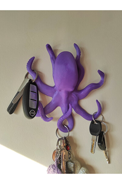 Nerva Design 3D Dekoratif Ahtapot Şeklinde Anahtar Askısı - Anahtarlık