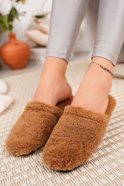 Modafırsat Fur Inside Home Slippers Plush Wool Women's Winter Slippers Guest Dowry Bundle Bridal Slippers