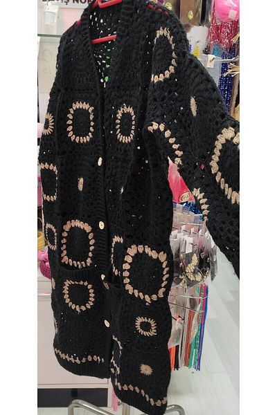 Kevser nur tuhafiye Hand-knitted cardigan tunic