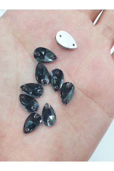 CRYSTALSHOP Podrška Kristalni kamen - 7x12 mm kapljica siva (100 AD)