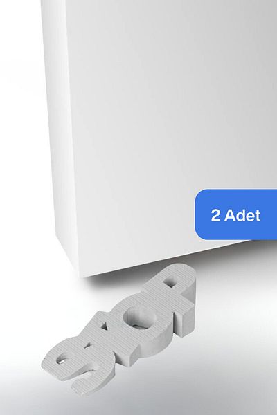 Evene White Decorative Door Stopper - 2 Pcs Model 4, Door Holder and Stopper