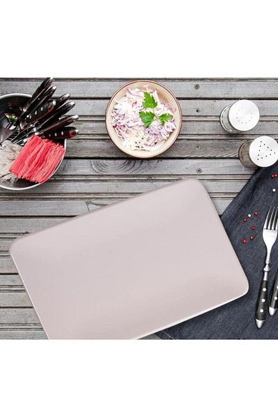 Keramika 2 Pieces Boat Square Sıera 31*21 Cm Matte Transparent White 021 A