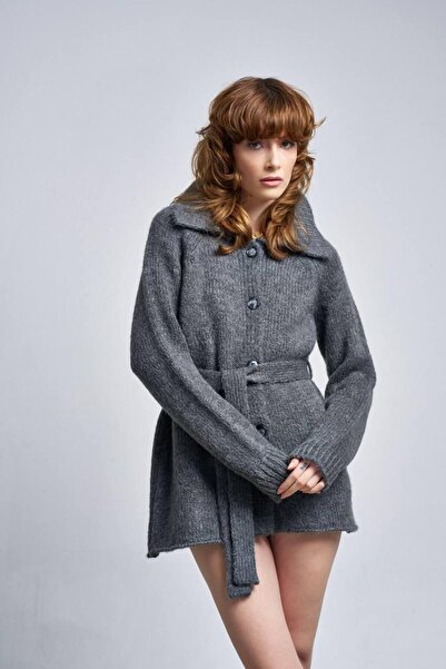 Leinas Official Yün Yaka Detaylı Hırka