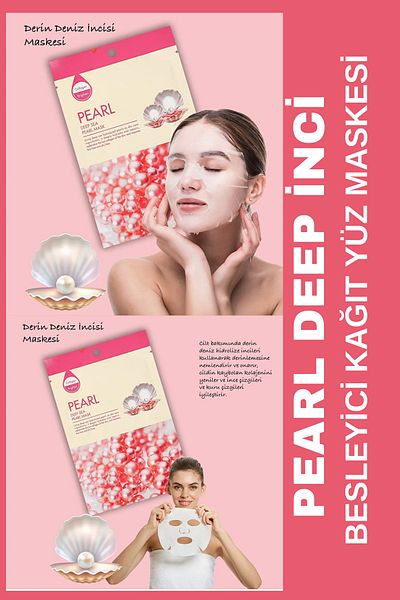 QNİAY Deep Sea Pearl Sea Pearl Mask Repair (1 piece) Facial Mask Weekend Home Care
