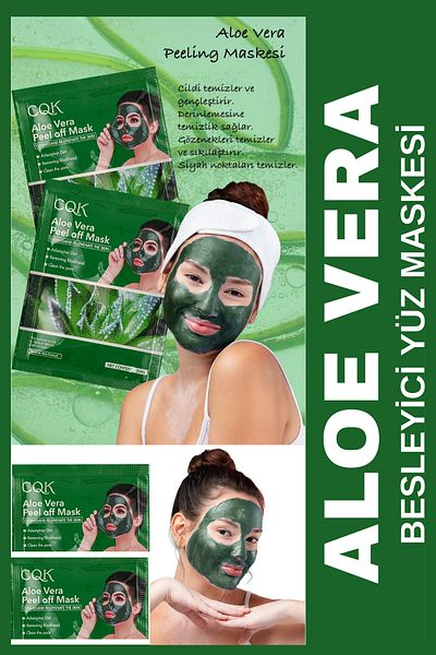 QNİAY Aloe Vera Cure Applicable Face Mask 20 Grams 1 Piece
