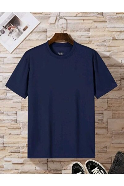 BETİLİNA Navy Blue Plain Oversize T-shirt