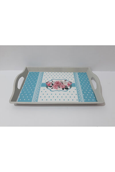 renkli çiçekler Melamin Çay Tepsi Dikdörtgen Melamin Çay Tepsisi 34X24 CM