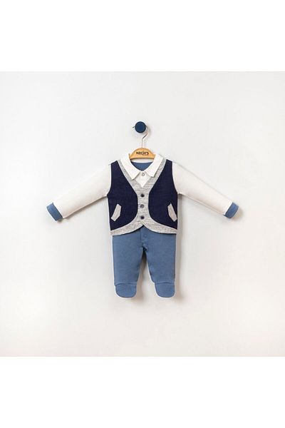 Necix's Baby Boy Jumpsuit with Double Layer Vest