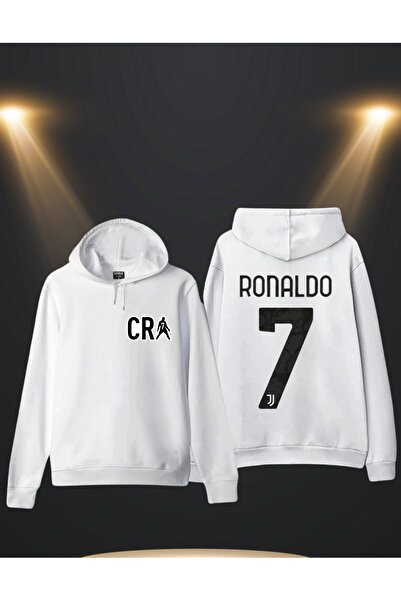 AEMİ Erkek Cristiano Ronaldo Cr7 Forma Özel Tasarım Baskılı Kapşonlu Sweatshi...