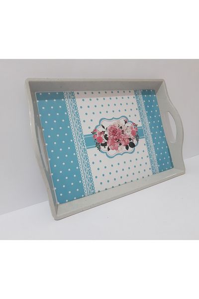 renkli çiçekler Melamine Tea Tray Rectangular Melamine Tea Tray 34X24 CM