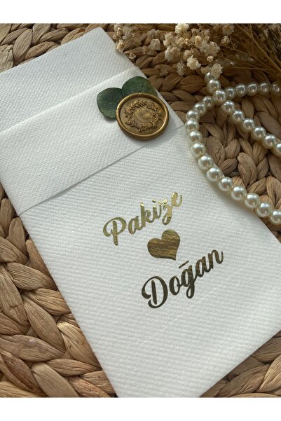 Rima Tasarım Isminize Özel Gold Baskılı Söz Ve Nişanlarınız Için Mühürlü Dama...