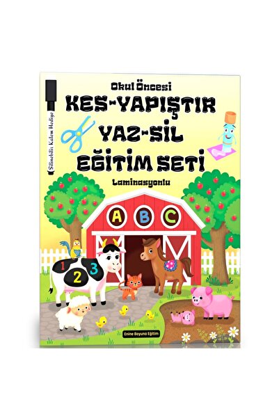 Enine Boyuna Eğitim Preschool Kes-Paste-Write-Erase Educational Set (with Lam...