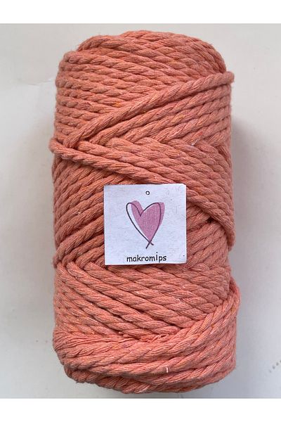 Makromİps MACROME 3 WRAPPED ROPE 250 gr(+-10) 3-3.5 mm DECORATION HOBBY BOHEM PACKAGE KNITTED ROPE