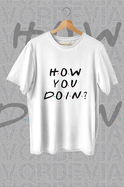 Vordevia Prieteni, cum te faci? Tricou alb supradimensionat cu imprimeu Joey