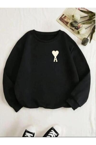 Khione Hanorac cu capotă oversize cu imprimeu inimă unisex