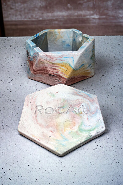RocArt Home Altıgen Beton Kül Tablası