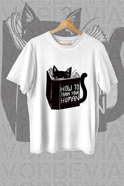 Vordevia Πώς να εκπαιδεύσετε τον άνθρωπο σας - Αστείο μπλουζάκι με στάμπα γάτ...