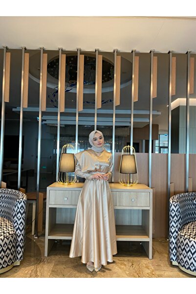 KADEL Dora Abiye Bej Elbise,mezuniyet,balo,gece Elbisesi