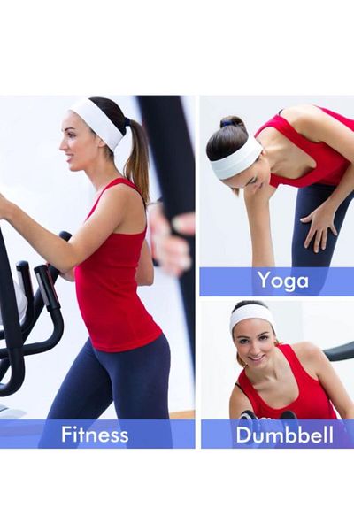BERG 2 bucăți bentiță sport, bandă de păr, bandă de păr anti-alunecare, sportivă, care absoarbe umezeala, yoga, ciclism, fitness