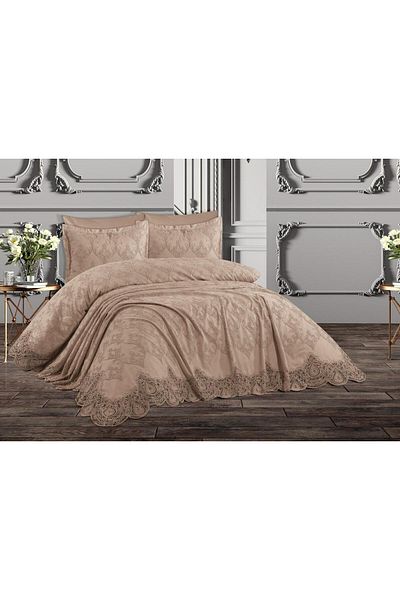 ZESA HOME French Laced Cotton 6 Piece Pique Set Dowry Holder