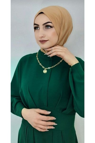 Ayselcehobi Gold Snap Scarf Hijab Bone