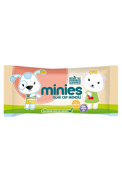 Minies مناديل مبللة للجيب 15 منديل (10 قطع)
