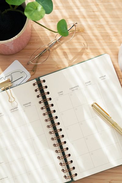Matt Notebook A5 Spiral Linen Timeless Planner Agenda Green