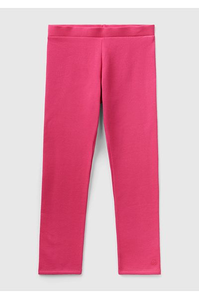 United Colors of Benetton Colanți pentru fete cu logo Benetton fucsia