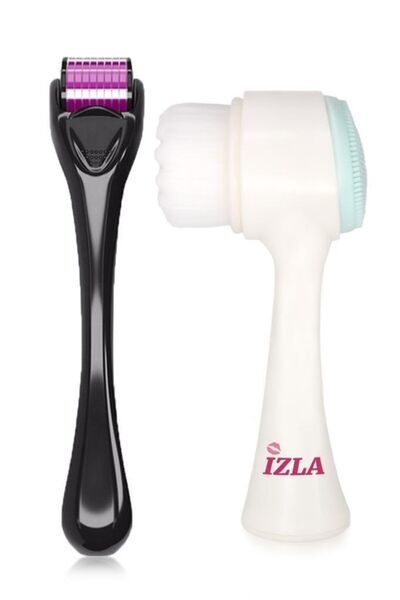 İzla Dermaroller Titanyum Uçlu 540 Iğneli 1 Mm Ve Cilt Temizleme Fırçası Dtumct