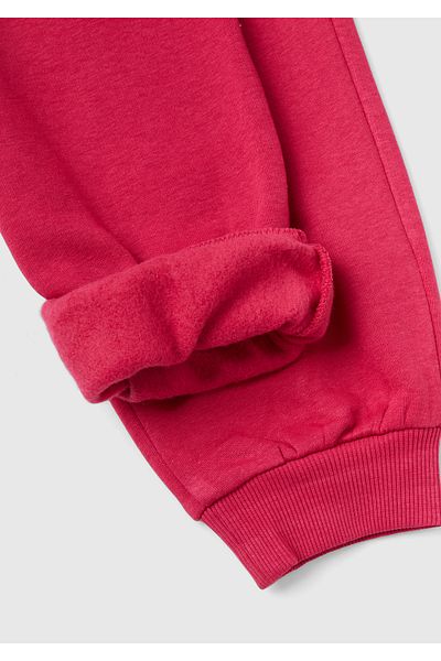 United Colors of Benetton بنطال رياضي بناتي باللون الفوشيا - ربطة عنق على الخصر وتفاصيل الشعار