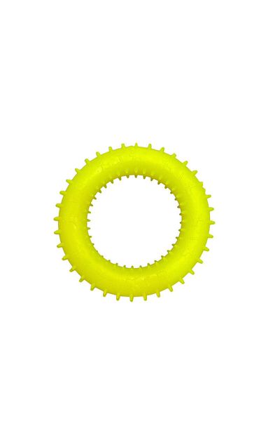Glipet Plastic Spiny Bagel Dog Toy Yellow