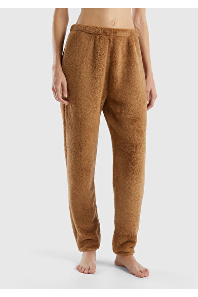 United Colors of Benetton Дамски плюшени панталони с ластик в талията